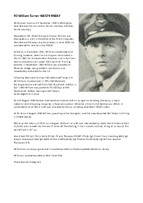 A preview of a PDF biography for Turner, William